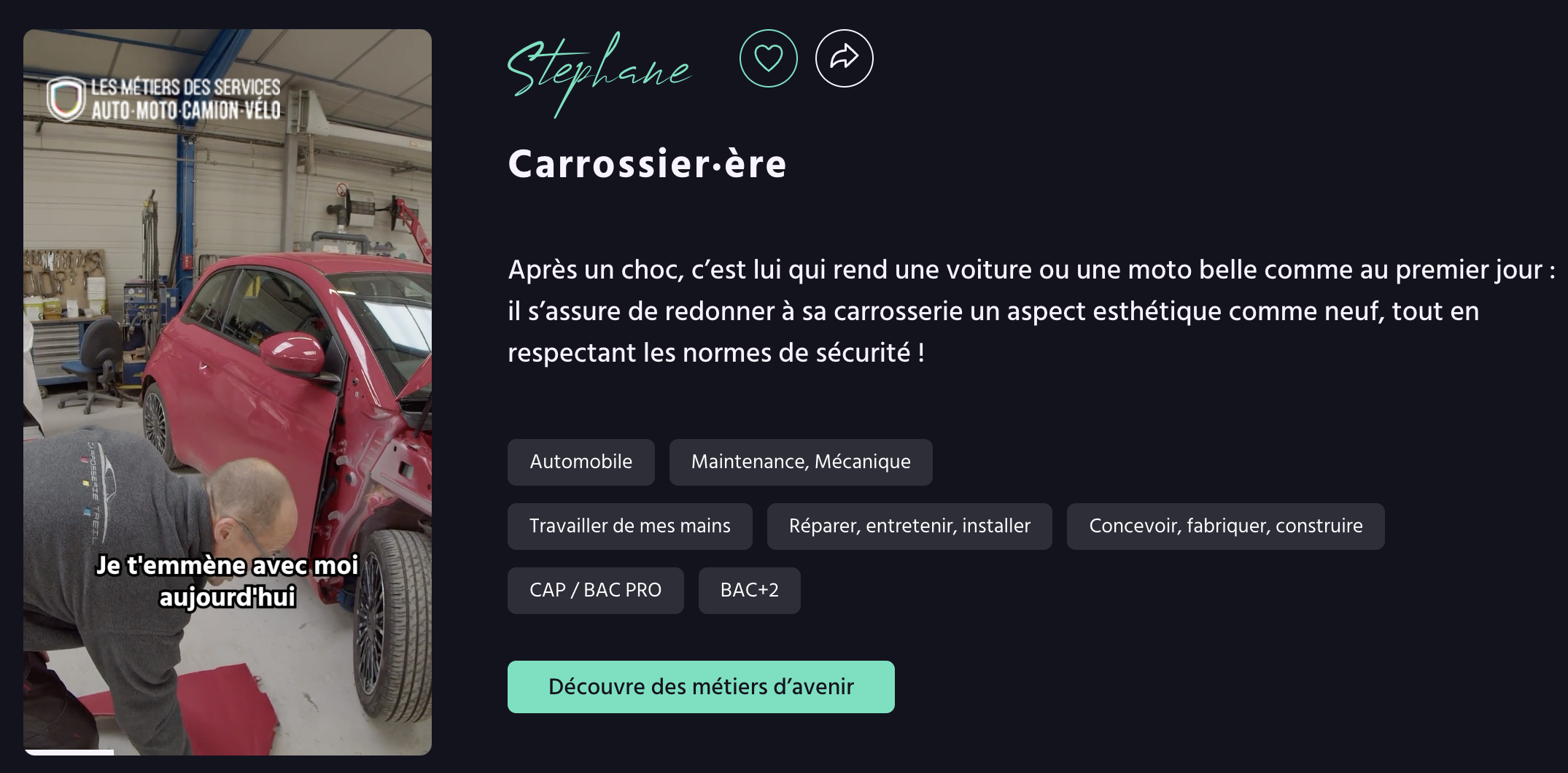 fiche métier vidéo